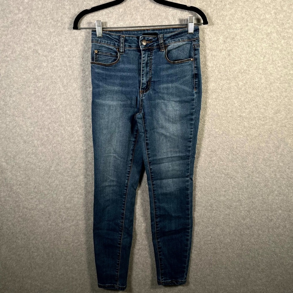 Tahari Jeans Womens 2/26 Blue Denim Cotton Pockets All Day Comfort Straight Leg